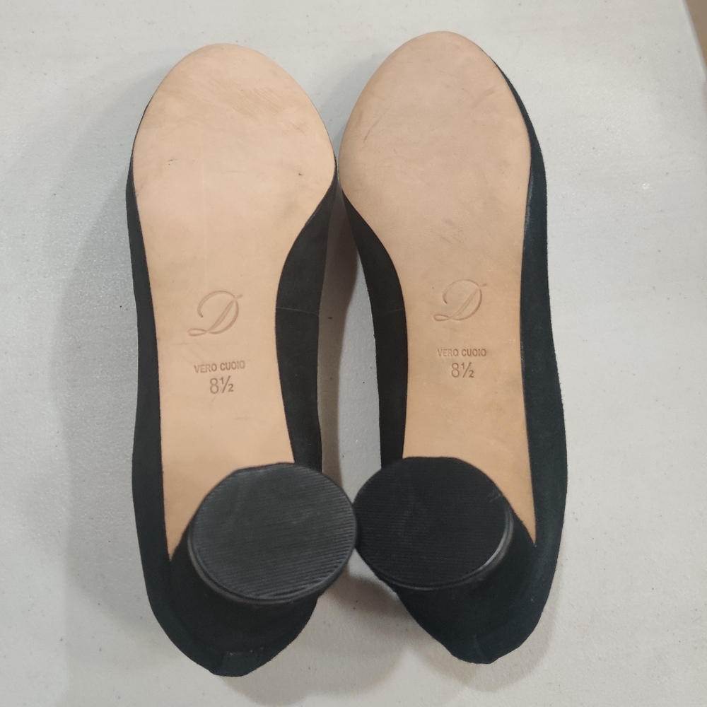 Delman Black Suede Heels NEW - Picture 6 of 16